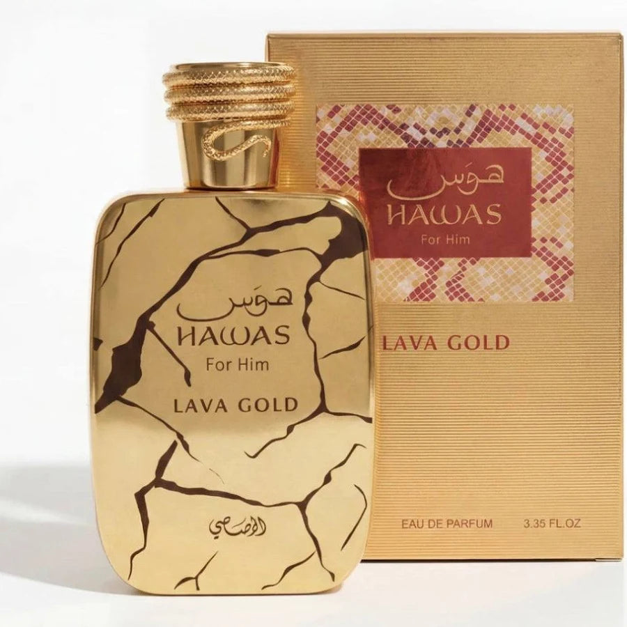 Hawas Lava Gold EDP Perfume By Rasasi 3.4oz